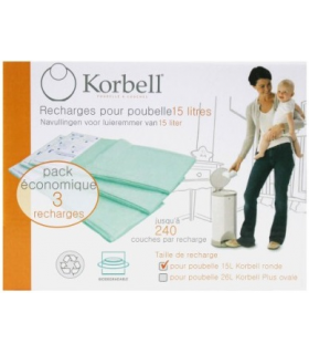 Pack de 3 recharges pour poubelle Korbell