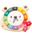 Jeu en bois Horloge colorée petit ours