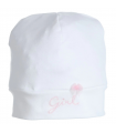Bonnet Girl blanc/rose pastel