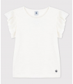 T-shirt Blanc Manches Volantées